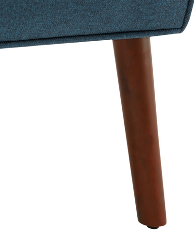 Convenience Concepts 30" Polyester Andy Mid Century Modern Accent Lounge Armchair In Dark Blue Fabric,espresso