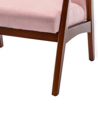 Convenience Concepts 27.5" Faux Linen Natalie Accent Chair In Pearl Pink Fabric,espresso