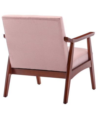 Convenience Concepts 27.5" Faux Linen Natalie Accent Chair In Pearl Pink Fabric,espresso