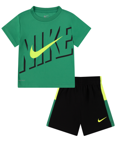 Shop Nike Toddler Boys Icon Mesh Short Set In Black