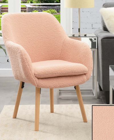 Convenience Concepts 25.25" Sherpa Charlotte Accent Chair In Sherpa Blush
