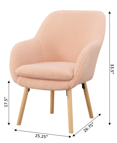Convenience Concepts 25.25" Sherpa Charlotte Accent Chair In Sherpa Blush