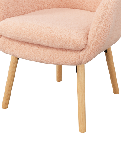 Convenience Concepts 25.25" Sherpa Charlotte Accent Chair In Sherpa Blush