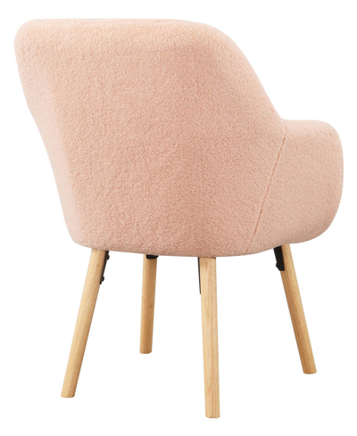 Convenience Concepts 25.25" Sherpa Charlotte Accent Chair In Sherpa Blush