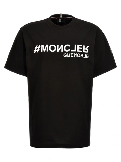Shop Moncler Embossed Logo T-shirt Black