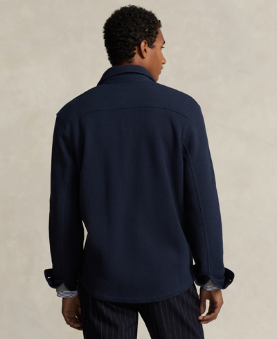Shop Polo Ralph Lauren Men's Double-knit Mesh Overshirt In Aviator Navy
