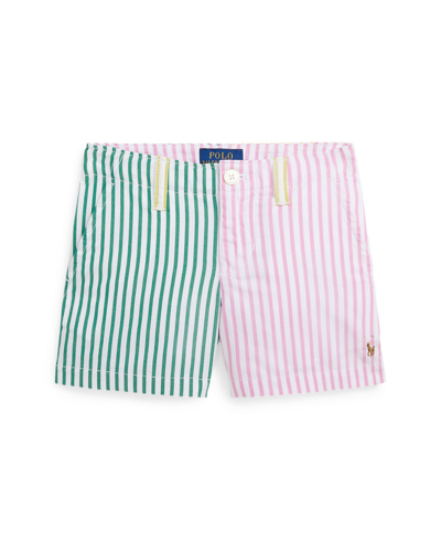 Shop Polo Ralph Lauren Toddler And Little Girls Striped Cotton Fun Shorts In Multi