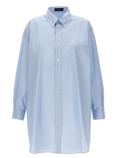 Shop Fabiana Filippi Striped Shirt Shirt, Blouse In Light Blue