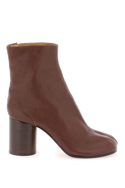 Shop Maison Margiela Tabi Ankle Boots In Brown, Red