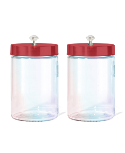 Shop Style Setter Bling Luster Glass Jar With Lid 44 oz In Red