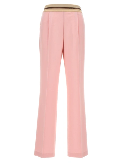 Shop Helmut Lang Logo Elastic Pants Pink