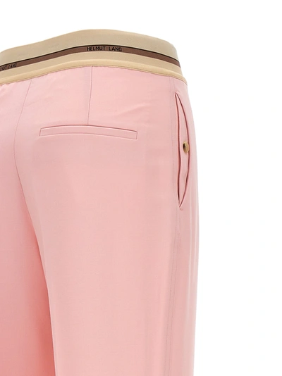 Shop Helmut Lang Logo Elastic Pants Pink