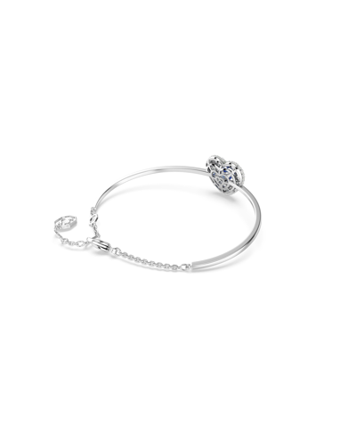 Swarovski Hyperbola Bangle, Heart, Blue, Rhodium Plated In Multicolored