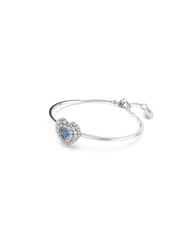 Swarovski Hyperbola Bangle, Heart, Blue, Rhodium Plated In Multicolored