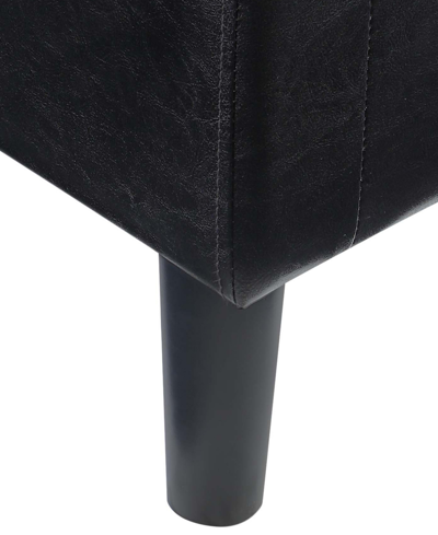 Convenience Concepts 26.25" Faux Leather Churchill Accent Chair With Ottoman In Black Faux Leather