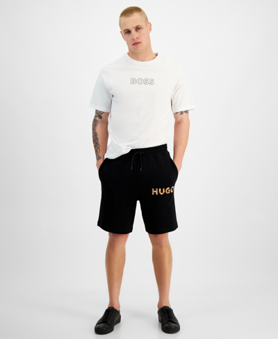 Shop Hugo By  Boss Men's Regular-fit French Terry Shorts, Created For Macy's In Black