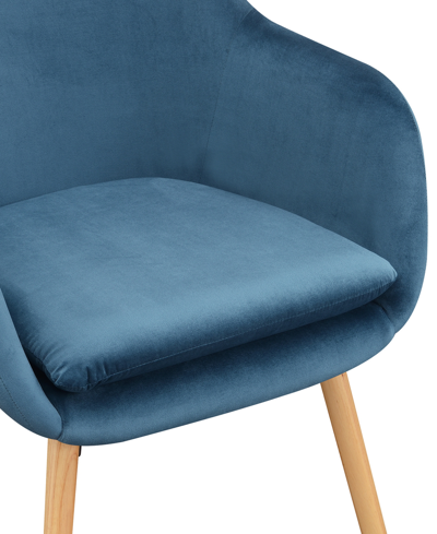 Shop Convenience Concepts 25.25" Flannelette Polyester Charlotte Wingback Accent Armchair In Blue Velvet