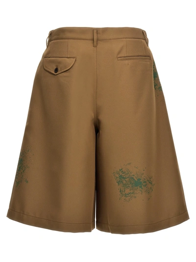 Shop Comme Des Garçons Shirt Patent Leather Print Bermuda Shorts Bermuda, Short Brown