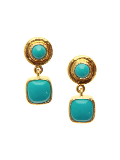 Shop Elizabeth Locke Women's 19k Yellow Gold & Sleeping Beauty Turquoise Drop Earrings