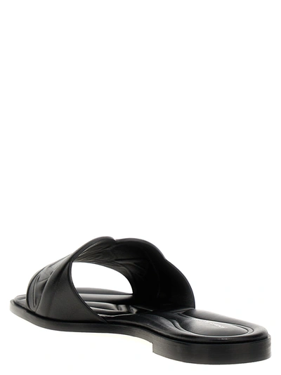 Shop Alexander Mcqueen Seal Sandals Black