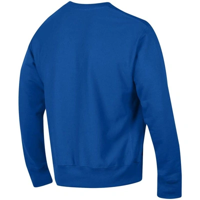 Shop Champion Royal Kansas Jayhawks Arch Reverse Weave Pullover Sweatshirt