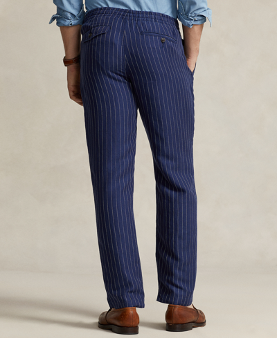 Shop Polo Ralph Lauren Men's Polo Prepster Classic-fit Twill Pants In Navy Pinstripe