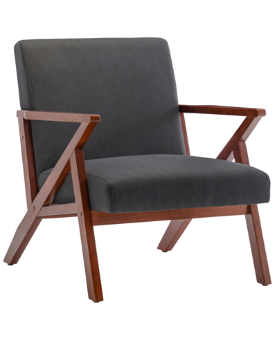 Shop Convenience Concepts 28.5" Polyester Cliff Mid-century Modern Accent Armchair In Dark Gray Fabric,espresso