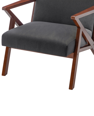 Convenience Concepts 28.5" Polyester Cliff Mid-century Modern Accent Armchair In Dark Gray Fabric,espresso