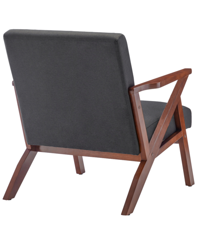 Convenience Concepts 28.5" Polyester Cliff Mid-century Modern Accent Armchair In Dark Gray Fabric,espresso
