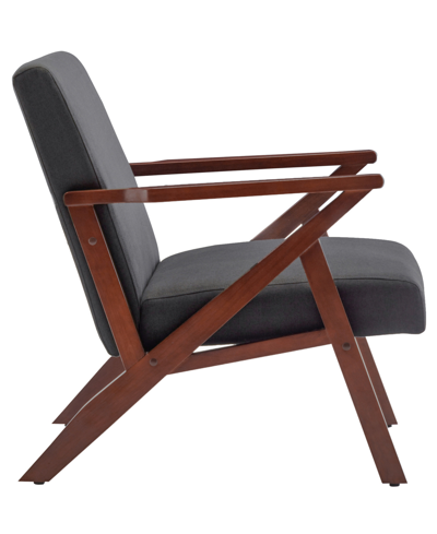 Convenience Concepts 28.5" Polyester Cliff Mid-century Modern Accent Armchair In Dark Gray Fabric,espresso