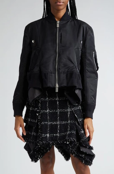 Shop Sacai Ma-1 Nylon Twill Blouson Jacket In Black