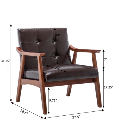 Convenience Concepts 27.5" Faux Leather Natalie Accent Chair In Espresso Faux Leather,espresso