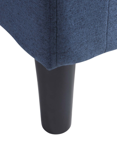 Convenience Concepts 26.25" Faux Linen Churchill Accent Chair With Ottoman In Blue Fabric