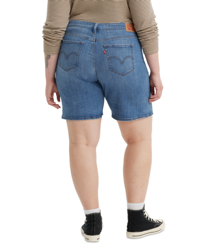 Levi's Plus Size Mid Length Distressed Denim Shorts In What Are We