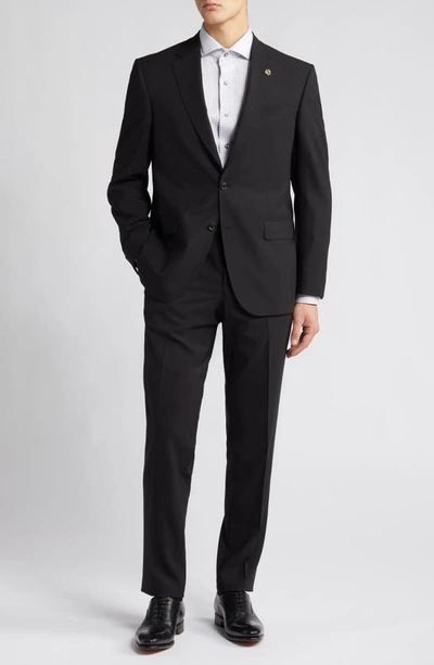 Shop Ted Baker Jay Trim Fit Solid Wool Suit In Black
