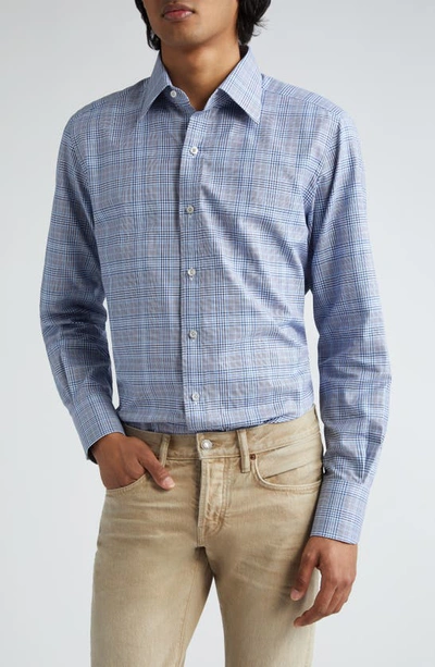 Tom Ford Plaid-check Shirt In Multicolor Blue