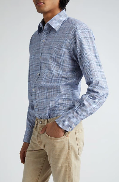 Tom Ford Plaid-check Shirt In Multicolor Blue