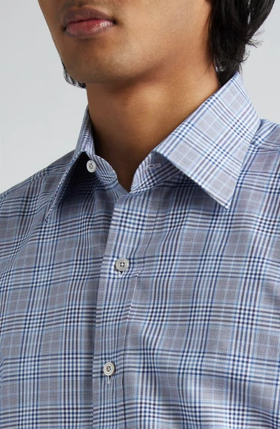 Shop Tom Ford Slim Fit Plaid Button-up Shirt In Multicolor Blue