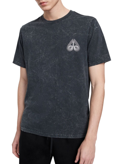 Shop Moose Knuckles Men's Philippe Cotton T-shirt In Black Wash