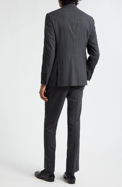 Tom Ford Shelton Fresco Stripe Wool Suit In Charcoal
