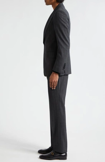 Tom Ford Shelton Fresco Stripe Wool Suit In Charcoal