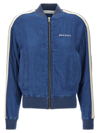 Shop Palm Angels Track Sweatshirt Blue