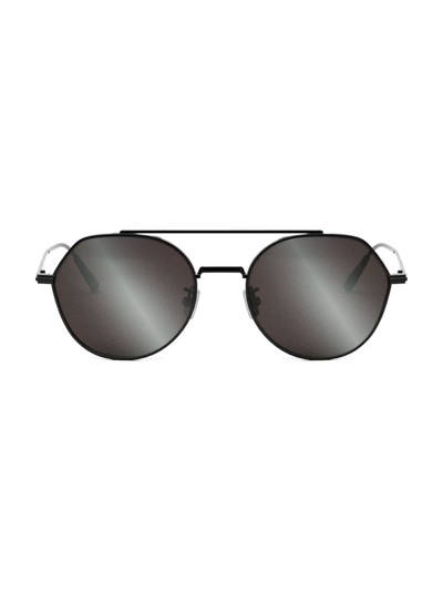 Shop Dior Men's Blacksuit R6u 54mm Geometric Sunglasses In Dark Ruthenium Smoke Mirror