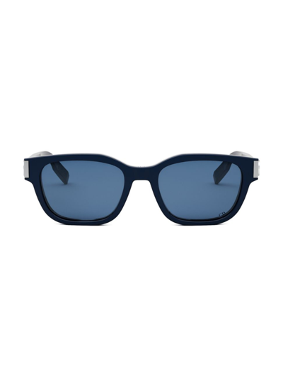 Shop Dior Men's Cd Icon S1i 54mm Geometric Sunglasses In Blue Light Blue