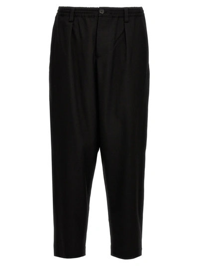 Shop Marni Tropical Wool Crop Pants Black