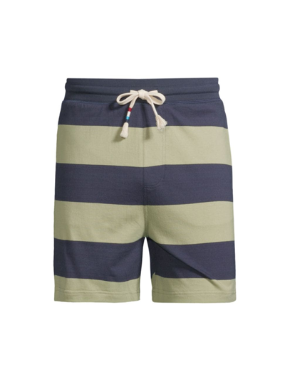 Shop Sol Angeles Men's Striped Cotton Shorts In Fatigue Indigo Stripe