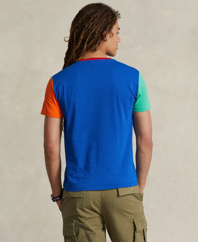 Shop Polo Ralph Lauren Men's Classic-fit Jersey Pocket T-shirt In Heritage Blue Multi