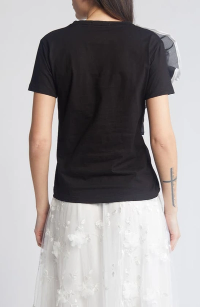 Nikki Lund Florence 3d Flower T-shirt In Black