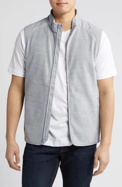Shop Peter Millar Fade Zip-up Fleece Vest In Gale Grey