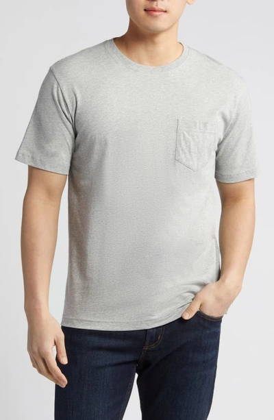 Shop Peter Millar Lava Wash Organic Cotton Pocket T-shirt In Coastal Grey
